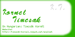 kornel timcsak business card