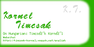 kornel timcsak business card